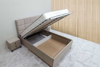 Кровать с подъемным механизмом Мега беж (Лин) в Верхней Пышме - verhnyaya-pyshma.mebel-e96.ru