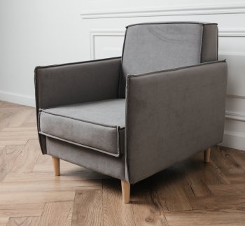 Кресло 831 Серый, велюр (Brendoss) в Верхней Пышме - verhnyaya-pyshma.mebel-e96.ru