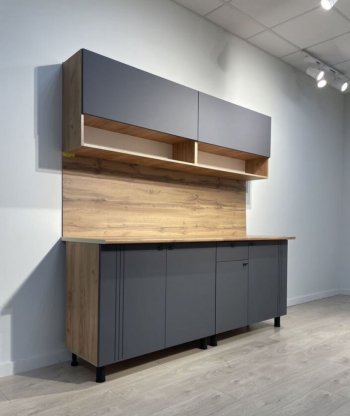 Кухонный гарнитур Монако 2000 мм графит (СВ) в Верхней Пышме - verhnyaya-pyshma.mebel-e96.ru