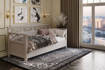 Кровать из массива Амелия льняной (БМ) в Верхней Пышме - verhnyaya-pyshma.mebel-e96.ru