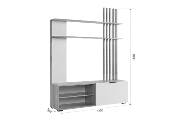 Стенка Бери К2 белое дерево (Мебельсон) в Верхней Пышме - verhnyaya-pyshma.mebel-e96.ru