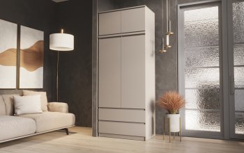 Шкаф Челси с антресолью 900 мм Кашемир (Миф) в Верхней Пышме - verhnyaya-pyshma.mebel-e96.ru