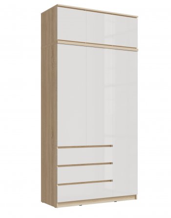 Шкаф 1200 мм Челси с антресолью, сонома/белый (Миф) в Верхней Пышме - verhnyaya-pyshma.mebel-e96.ru