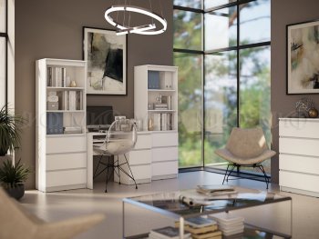 Письменный стол + Стеллаж Челси кашемир (Миф) в Верхней Пышме - verhnyaya-pyshma.mebel-e96.ru