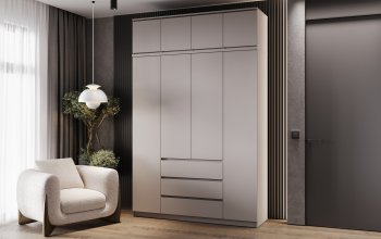 Шкаф 1600 мм Челси с антресолью Кашемир (Миф) в Верхней Пышме - verhnyaya-pyshma.mebel-e96.ru