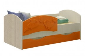 Детская кровать Дельфин-3 МДФ оранжевый, 80х160 в Верхней Пышме - verhnyaya-pyshma.mebel-e96.ru