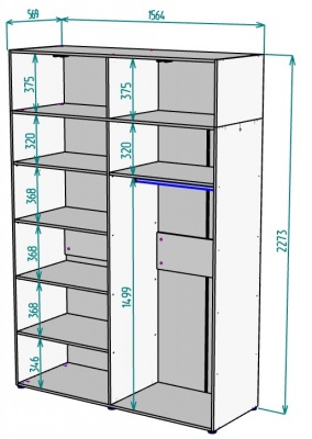 Шкаф 1564 мм Erik H318 + Антресоль HA4 (Графит) в Верхней Пышме - verhnyaya-pyshma.mebel-e96.ru