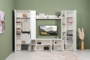 Стенка Эйр модульная, белый (Моби) в Верхней Пышме - verhnyaya-pyshma.mebel-e96.ru
