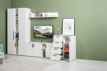 Стенка Эйр комп 1, белый (Моби) в Верхней Пышме - verhnyaya-pyshma.mebel-e96.ru