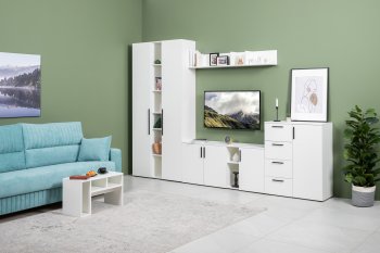 Стенка Эйр комп 1, белый (Моби) в Верхней Пышме - verhnyaya-pyshma.mebel-e96.ru