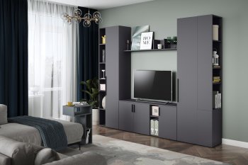 Стенка Эйр модульная, графит (Моби) в Верхней Пышме - verhnyaya-pyshma.mebel-e96.ru