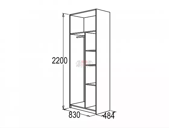 Шкаф 800 мм для одежды и белья Флагман-4 в Верхней Пышме - verhnyaya-pyshma.mebel-e96.ru