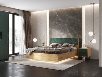 Кровать парящая Флэш крафт/грин (Миф) в Верхней Пышме - verhnyaya-pyshma.mebel-e96.ru