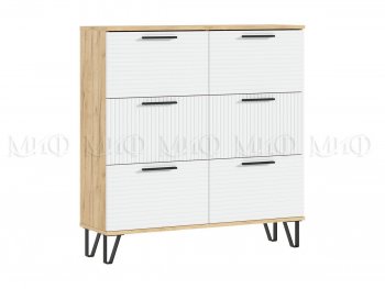 Обувница Флэш крафт/белый (Миф) в Верхней Пышме - verhnyaya-pyshma.mebel-e96.ru