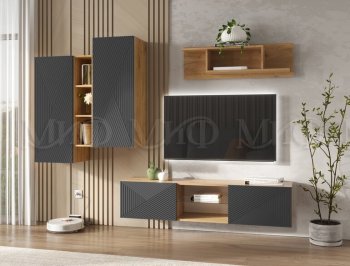 Стенка Флэш крафт/графит (Миф) в Верхней Пышме - verhnyaya-pyshma.mebel-e96.ru