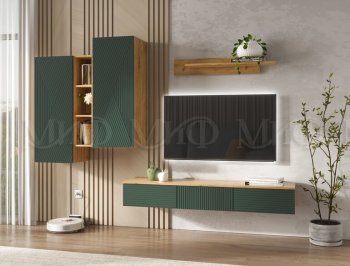 Стенка Флэш комп.2 крафт/грин (Миф) в Верхней Пышме - verhnyaya-pyshma.mebel-e96.ru