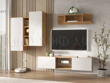 Стенка Флэш крафт/белый (Миф) в Верхней Пышме - verhnyaya-pyshma.mebel-e96.ru