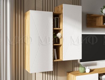 Стенка Флэш крафт/белый (Миф) в Верхней Пышме - verhnyaya-pyshma.mebel-e96.ru