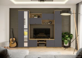 Стенка Герда крафт/графит (ИЦ) в Верхней Пышме - verhnyaya-pyshma.mebel-e96.ru