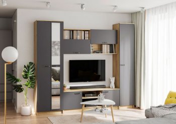 Стенка Герда крафт/графит (ИЦ) в Верхней Пышме - verhnyaya-pyshma.mebel-e96.ru