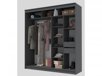 Шкаф-купе 2000 мм Гранд-1 ЛДСП, графит (Эра) в Верхней Пышме - verhnyaya-pyshma.mebel-e96.ru
