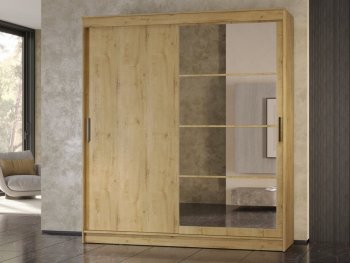 Шкаф-купе 2000 мм Гранд-1 ЛДСП/Зеркало, дуб вотан (Эра) в Верхней Пышме - verhnyaya-pyshma.mebel-e96.ru