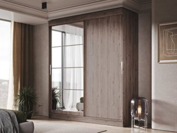 Шкаф-купе 2000 мм Гранд-1 ЛДСП/Зеркало, дуб горный (Эра) в Верхней Пышме - verhnyaya-pyshma.mebel-e96.ru