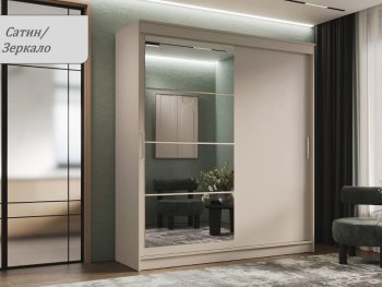 Шкаф-купе 2000 мм Гранд-1 ЛДСП/Зеркало, Сатин (Эра) в Верхней Пышме - verhnyaya-pyshma.mebel-e96.ru