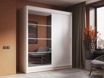 Шкаф-купе 2000 мм Гранд-1 ЛДСП/Зеркало, Белый (Эра) в Верхней Пышме - verhnyaya-pyshma.mebel-e96.ru