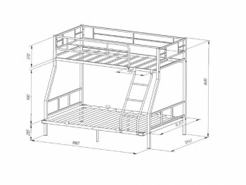 Кровать двухъярусная Гранада-1ПЯЯ 140 в Верхней Пышме - verhnyaya-pyshma.mebel-e96.ru