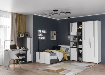 Шкаф 1 дв. Грей (УНИ) (МЛК) в Верхней Пышме - verhnyaya-pyshma.mebel-e96.ru