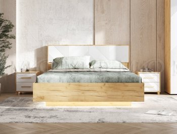 Кровать парящая Ирис крафт/белый (Миф) в Верхней Пышме - verhnyaya-pyshma.mebel-e96.ru
