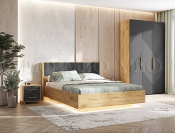 Кровать парящая Ирис крафт/графит(Миф) в Верхней Пышме - verhnyaya-pyshma.mebel-e96.ru