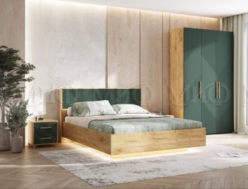 Кровать парящая Ирис крафт/грин (Миф) в Верхней Пышме - verhnyaya-pyshma.mebel-e96.ru