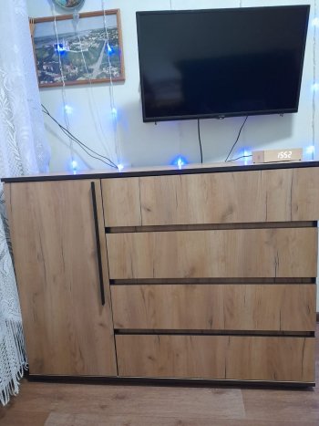 Комод 1 дверь 4 ящика (1200) Норд, дуб крафт (Миф) в Верхней Пышме - verhnyaya-pyshma.mebel-e96.ru