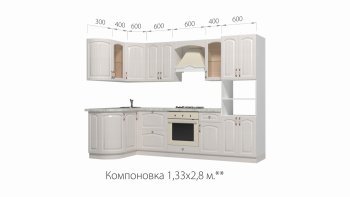 Кухонный гарнитур Кантри 1330*2800 мм в Верхней Пышме - verhnyaya-pyshma.mebel-e96.ru