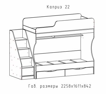 Кровать двухъярусная Каприз-22 (АстридМ) в Верхней Пышме - verhnyaya-pyshma.mebel-e96.ru