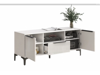 Тумба ТВ на 1350 Кимберли белый (Handis) в Верхней Пышме - verhnyaya-pyshma.mebel-e96.ru