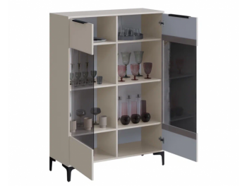 Шкаф со стеклом Кимберли кашемир (Handis) в Верхней Пышме - verhnyaya-pyshma.mebel-e96.ru