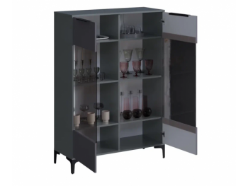 Шкаф со стеклом Кимберли графит (Handis) в Верхней Пышме - verhnyaya-pyshma.mebel-e96.ru