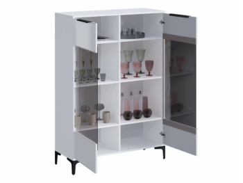 Шкаф со стеклом Кимберли белый (Handis) в Верхней Пышме - verhnyaya-pyshma.mebel-e96.ru