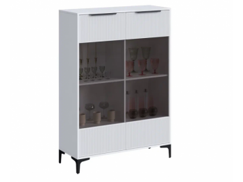 Шкаф со стеклом Кимберли белый (Handis) в Верхней Пышме - verhnyaya-pyshma.mebel-e96.ru