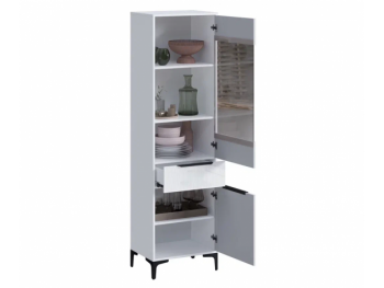 Пенал 550 мм со стеклом Кимберли белый (Handis) в Верхней Пышме - verhnyaya-pyshma.mebel-e96.ru