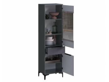 Пенал 550 мм со стеклом Кимберли графит (Handis) в Верхней Пышме - verhnyaya-pyshma.mebel-e96.ru