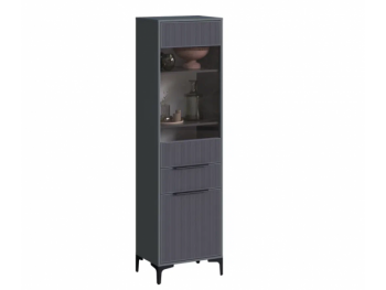 Пенал 550 мм со стеклом Кимберли графит (Handis) в Верхней Пышме - verhnyaya-pyshma.mebel-e96.ru | фото