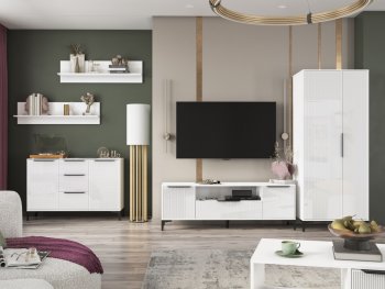 Стенка Кимберли белый, модульная (Handis) в Верхней Пышме - verhnyaya-pyshma.mebel-e96.ru