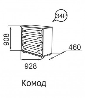 Комод Ника-Люкс 34 в Верхней Пышме - verhnyaya-pyshma.mebel-e96.ru