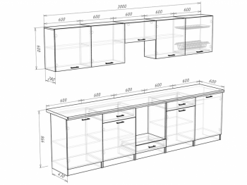 Кухонный гарнитур 3000 мм Кремона (Росток) в Верхней Пышме - verhnyaya-pyshma.mebel-e96.ru