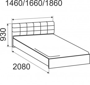 Кровать интерьерная Лита с латами 1400*2000 в Верхней Пышме - verhnyaya-pyshma.mebel-e96.ru