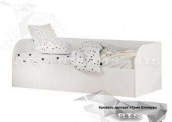 Кровать детская с подъемным механизмом Трио КРП-01 Белый (БТС) в Верхней Пышме - verhnyaya-pyshma.mebel-e96.ru